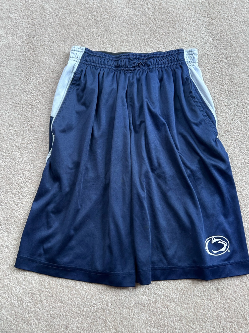 Penn State Rivalry Threads Navy and Light Gray Athletic Shorts with Logo